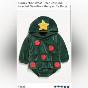 Unisex "Christmas Tree" Costume Hooded One-Piece Romper for Baby